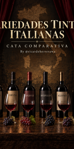 Cata comparativa: Variedades tintas italianas